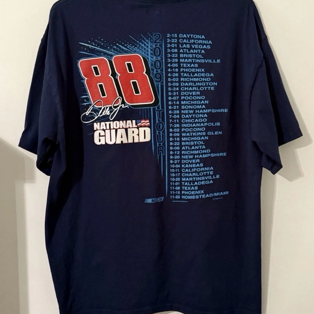 2009 Dale Earnhardt Jr NASCAR Tour Tee XL #88 National Guard Racing - Picture 2 of 5